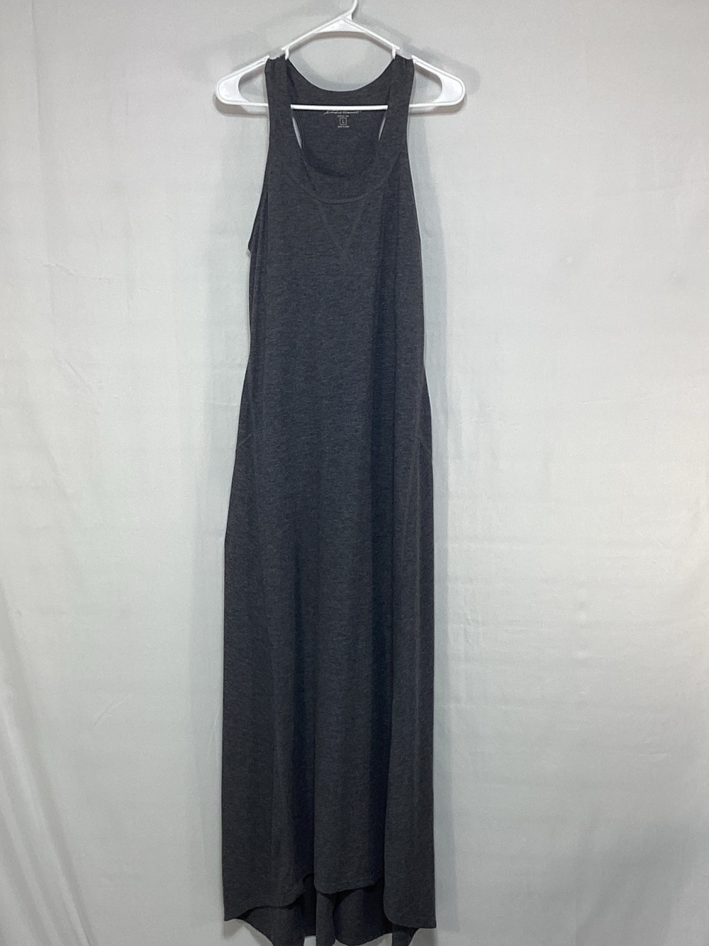 Eddie Bauer Large Charcoal Racerback Maxi Dress